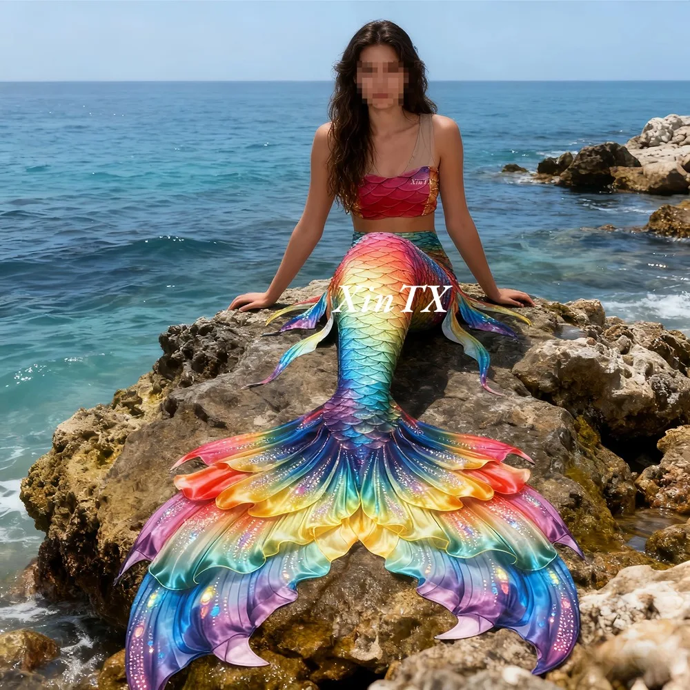 Aquarium & Marine Museum Ums - Mermaid tail rainbow-colored large female tail