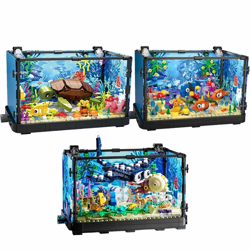 Aquarium Marine Fishes - Fish Tank Building Block Set with