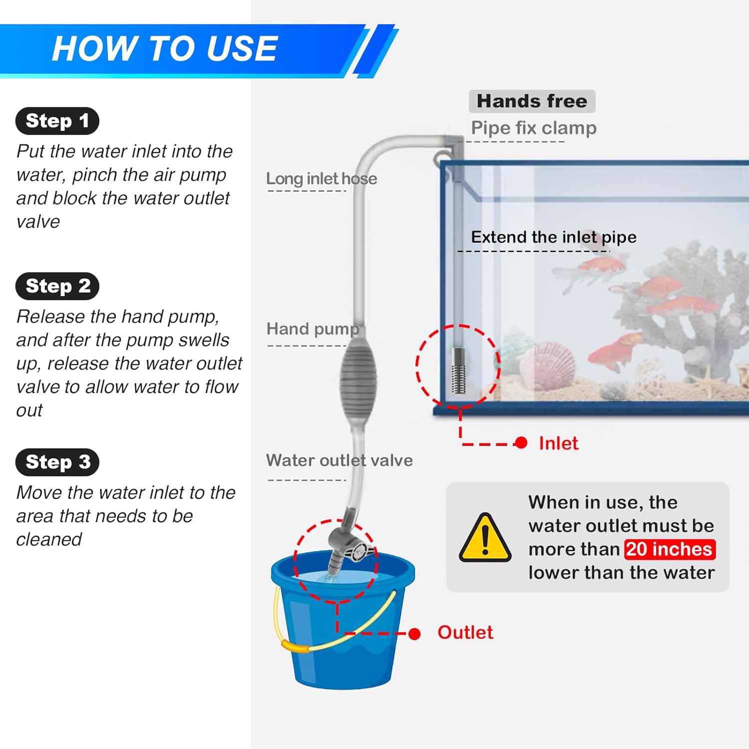 Large Fish Tank Aquarium Sipho - Marine Aquarium Kit ulasan dan harga