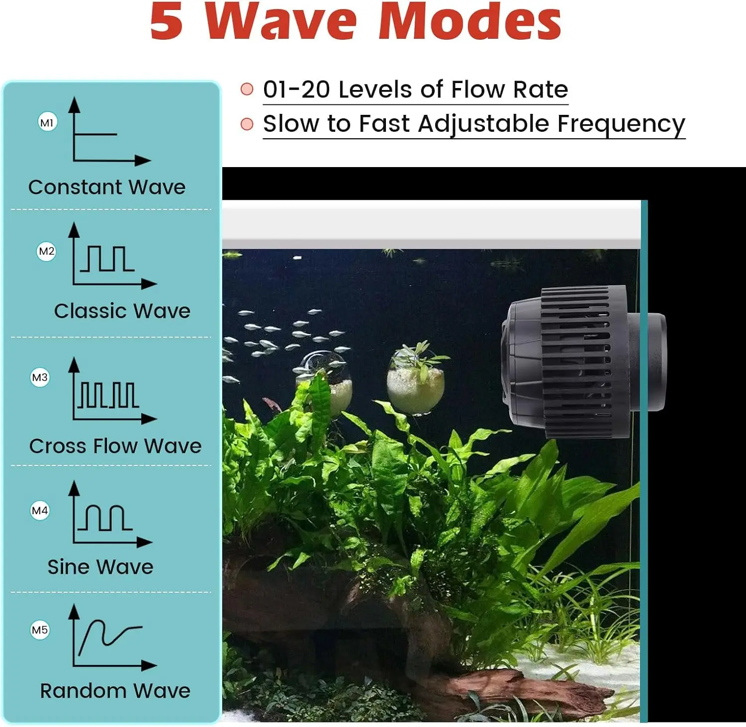Adjustable Flow Aquarium Wave  - Powerhead Wave Maker ulasan dan harga
