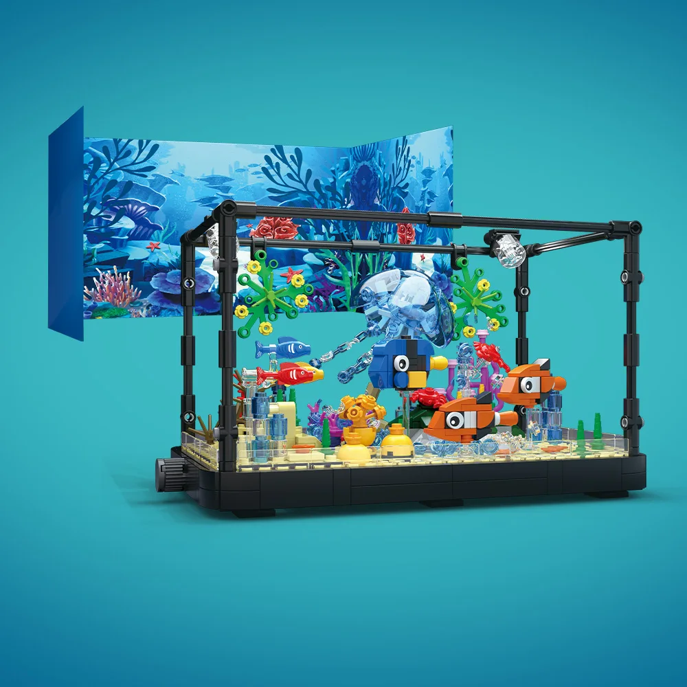Fish Tank Building Block Set w - Aquarium Marine Fishes ulasan dan harga