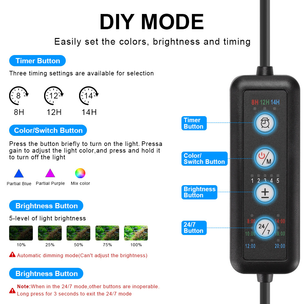 LED Aquarium Light Full Spectr - Marine Aquarium Uv Light ulasan dan harga