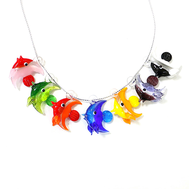 2pcs Mini Fish Glass Pendant C - Aquarium Marine Fishes ulasan dan harga