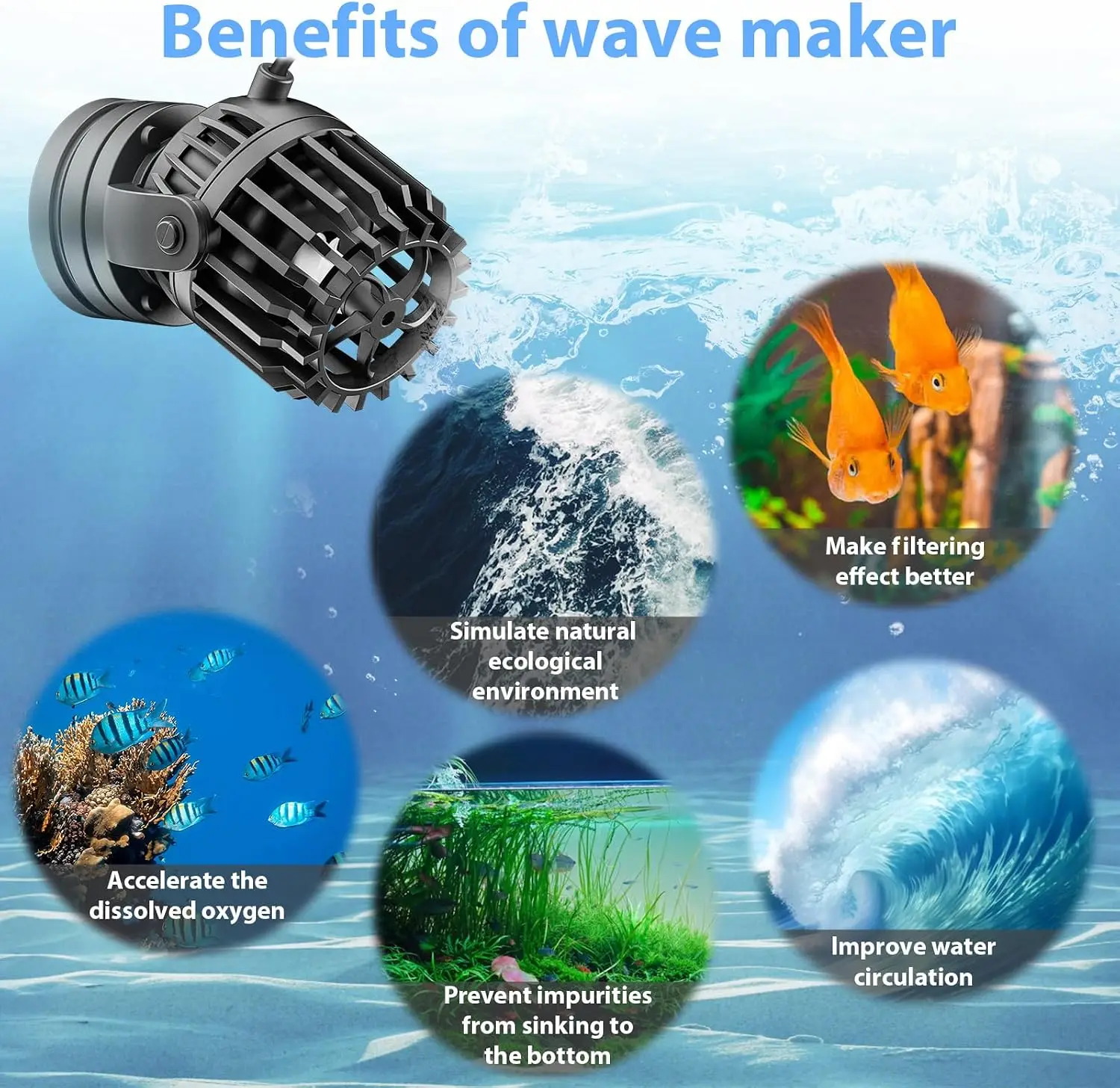Aquarium Wave Maker Adjustable - Powerhead Wave Maker ulasan dan harga