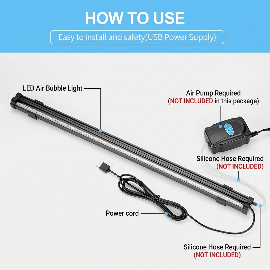 USB LED Aquarium Air Bubble Li - Marine Aquarium Nano ulasan dan harga